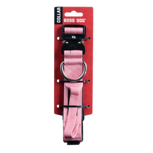 Boss Dog Tactical Adjustable Dog Collar Pink, 1ea/Medium, 15-18 in