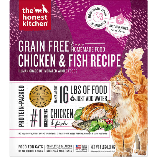 Honest Kitchen Cat Grain Free Dehydrated Chicken Whitefish 4Lb