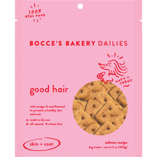 Bocces Dog Soft Chews Good Hair 6oz.