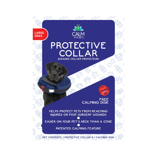 Calm Paws Protective Inflatable Collar w/ Dog Calming Disk Large