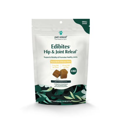 Pet Releaf Hip & Joint Edibites Cbd Small Dog 7.5oz. Peanut Butter Banana 3Mg