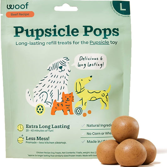 Woof Dog Beef Peanut Butter Pops Large 8Oz