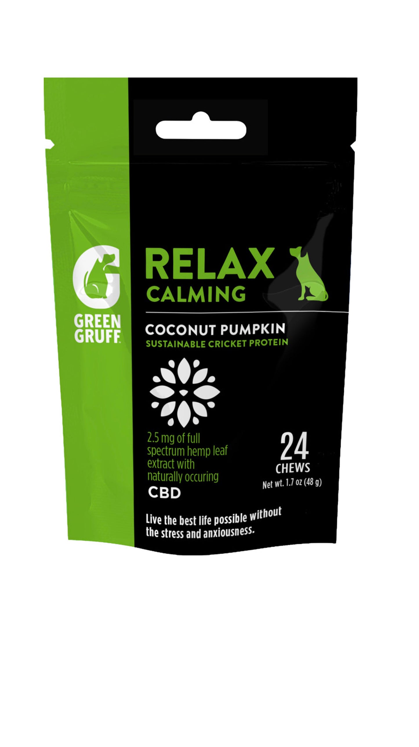 Green Gruff Relax Calm PLUS CBD Dog Supplements 1ea/24 ct