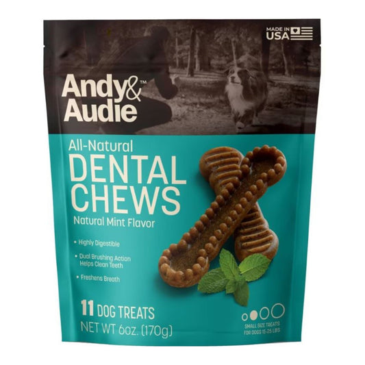 Andy & Audie Dental Chews For Dogs Mint Small 6oz.