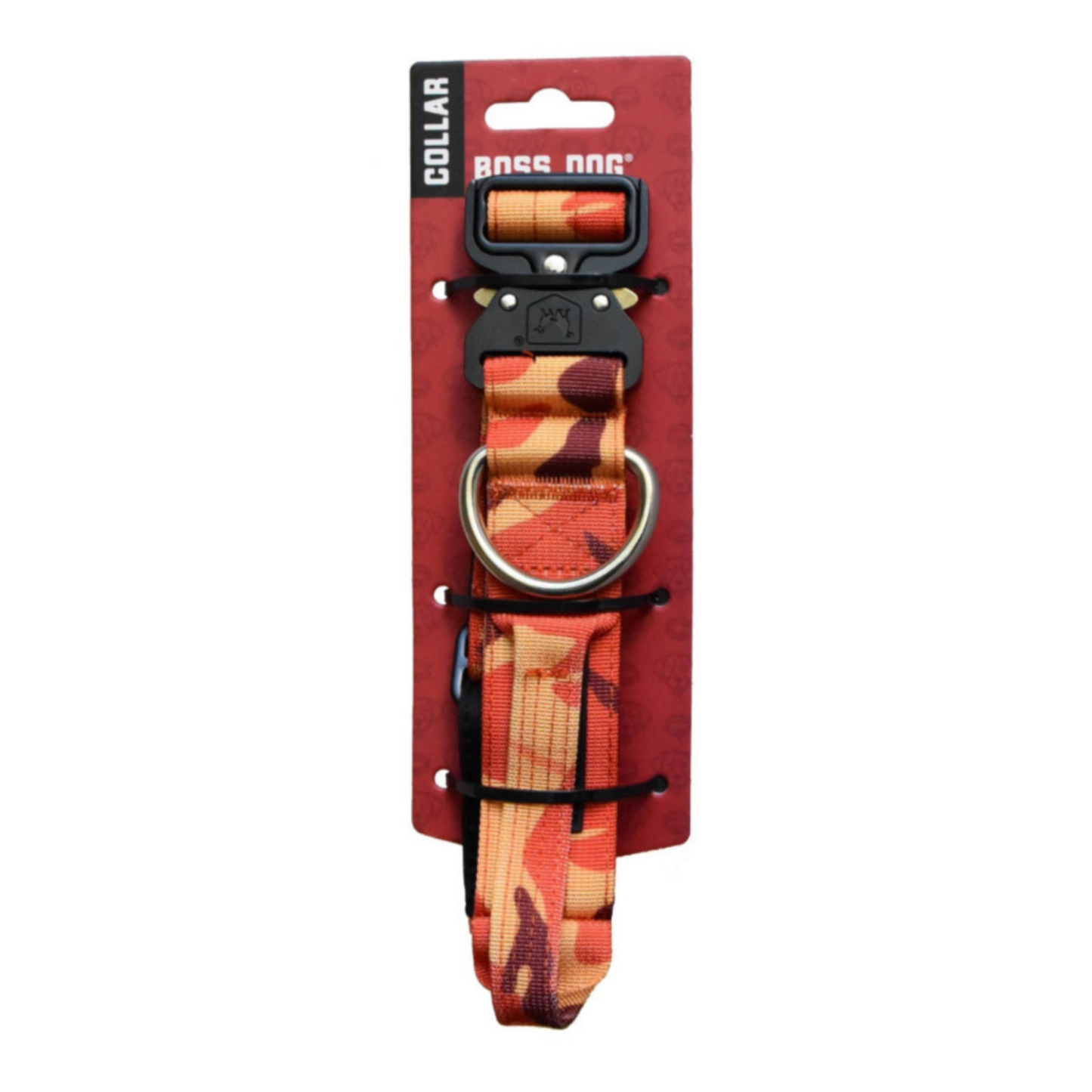 Boss Dog Tactical Adjustable Dog Collar Orange Camo, 1ea/Medium, 15-18 in