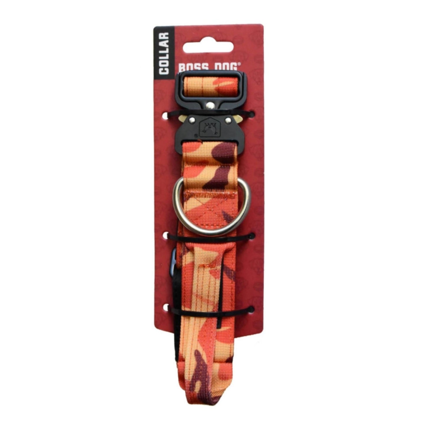 Boss Dog Tactical Adjustable Dog Collar Orange Camo, 1ea/Large, 17-22 in