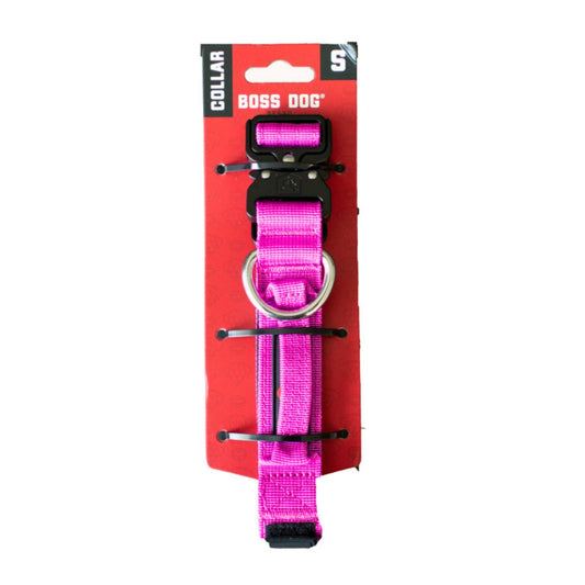 Boss Dog Tactical Adjustable Dog Collar Hot Pink, 1ea/SM