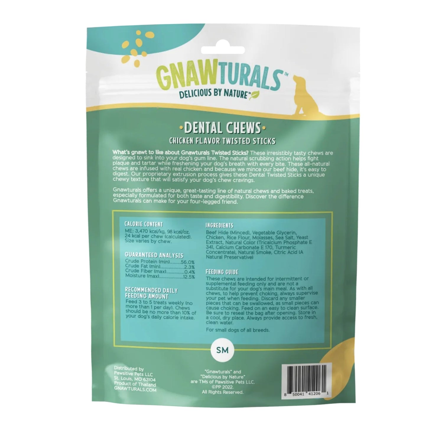 Gnawturals Dental Chews Twisted Stick Chicken Small 21 Count