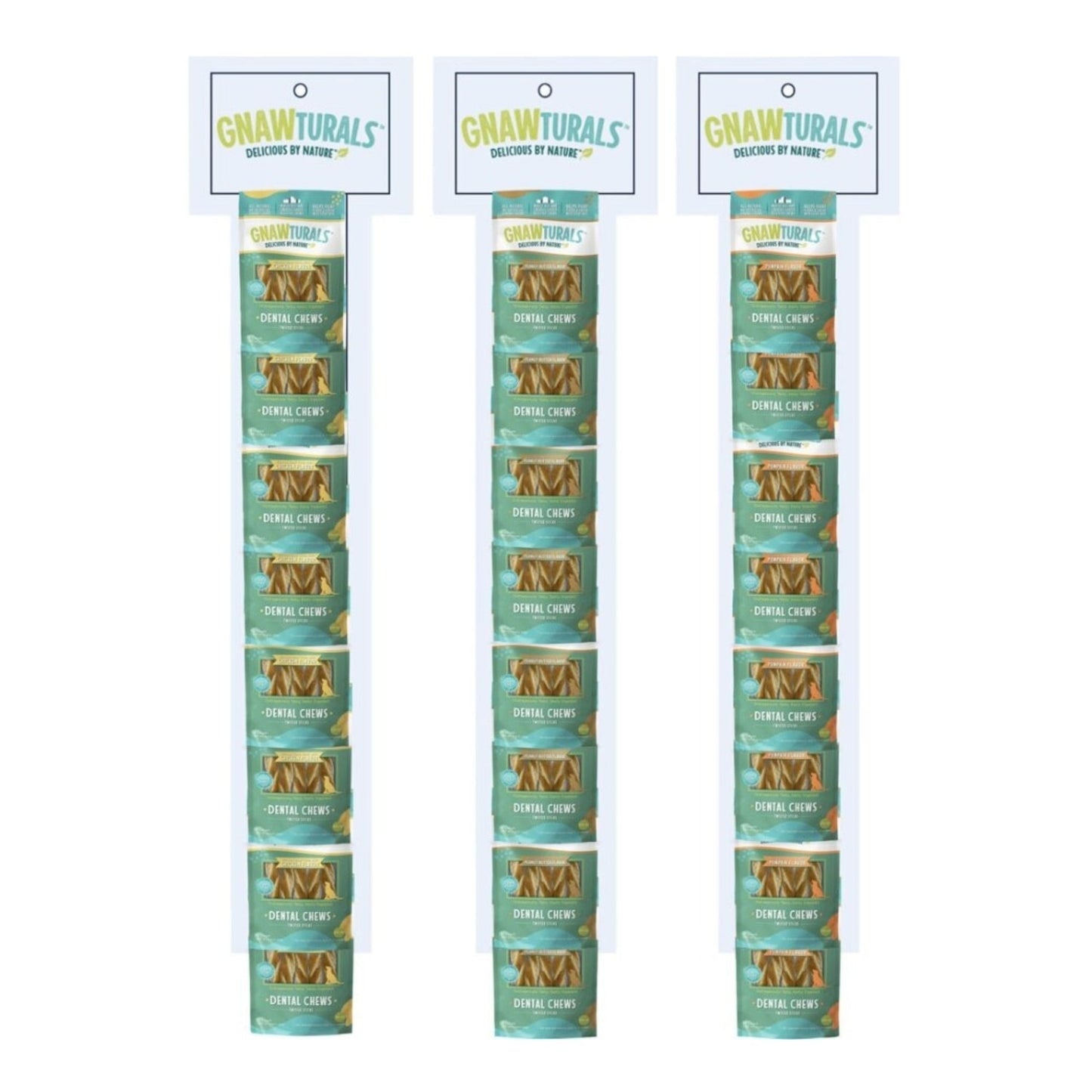 Gnawturals Dental Chews Twisted Stick Clipstrip Medium 24 Count