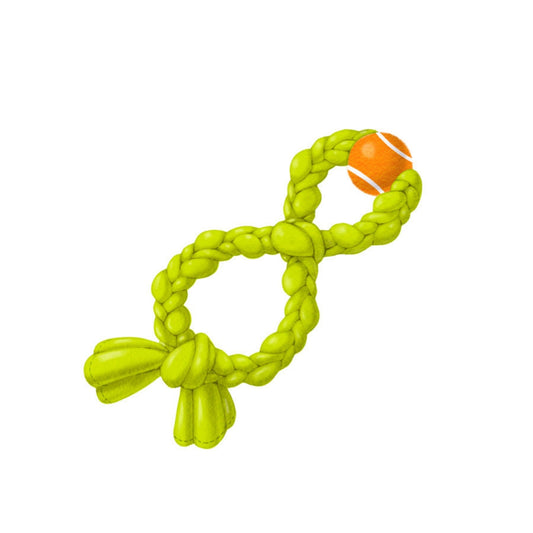 GURU Figure-8 Squeaking Tennis Snuffle Rope Dog Toy 1ea/LG