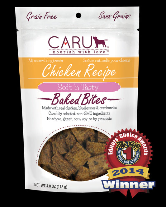 Caru Dog Natural Chicken Recipe Bites 4oz.