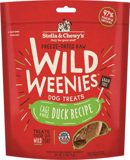 Stella And Chewys Dog Freeze Dried Weenie Duck 3.25 oz.