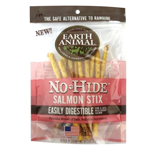 Earth Animal No Hide Salmon Chews Dog Treats; 10 Pack