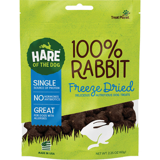 Hare of the Dog 100% Rabbit Freeze-Dried Treats 2.25oz.