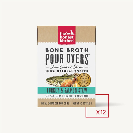 The Honest Kitchen Dog Pour Bone Broth Turkey Salmon 5.5oz. (Case of 12)