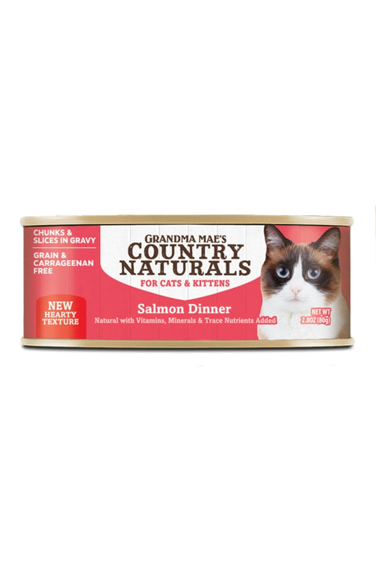 Grandma Mae's Country Naturals Slices in Gravy Dinner Canned Cat Food Salmon Slices 24ea/2.8 oz