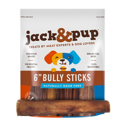 Jack & Pup Bully Stick 6" 5 Count