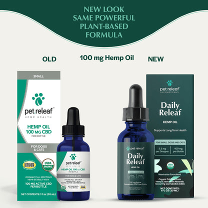 Pet Releaf Daily Organic Hemp Oil Cbd 100Mg