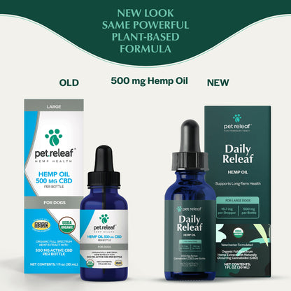 Pet Releaf Daily Organic Hemp Oil Cbd 500Mg