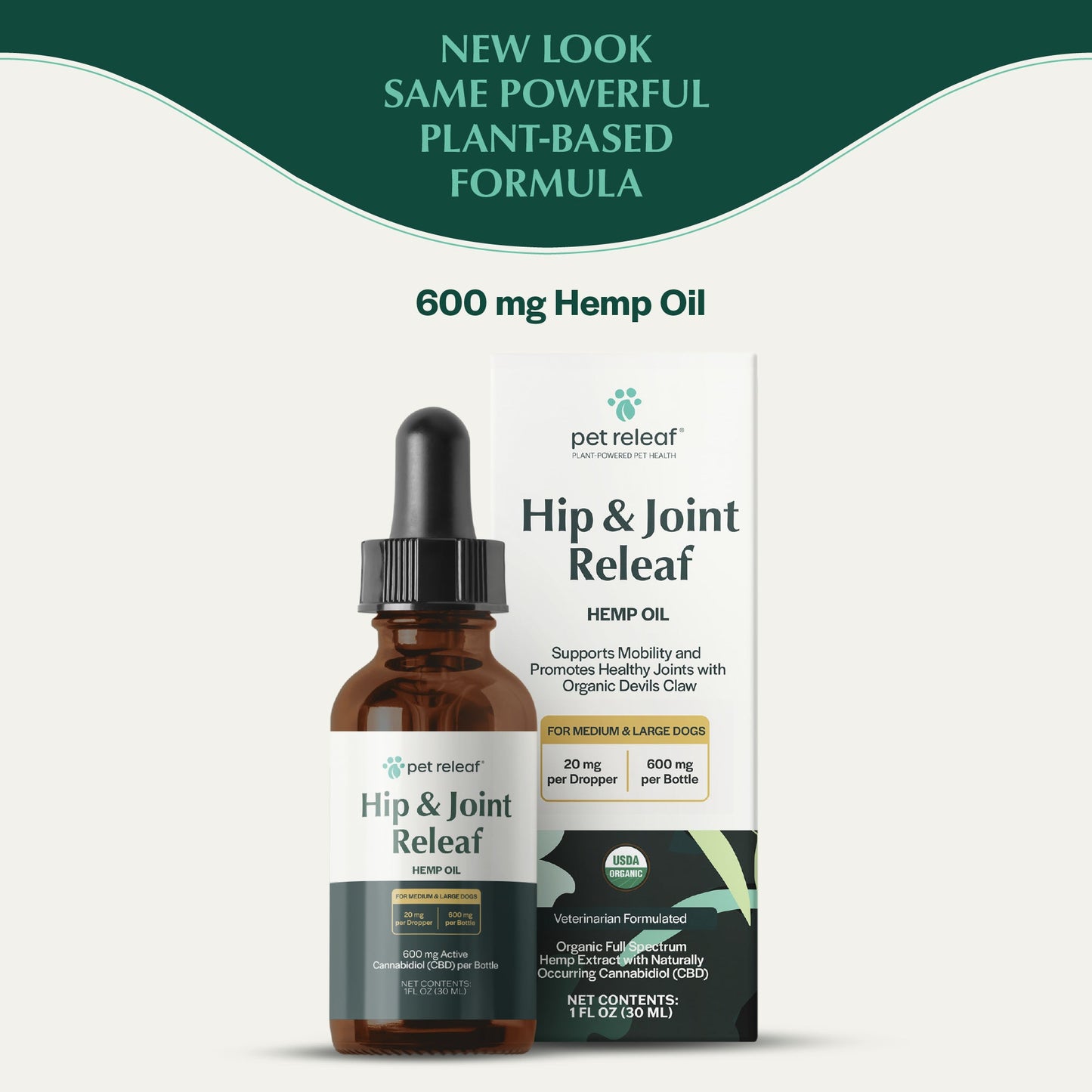 Pet Releaf Hip & Joint Organic Hemp Oil Cbd 600Mg