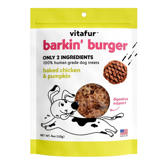 Vitafur Barkin Burger Dog 4oz. Baked Chicken Pumpkin