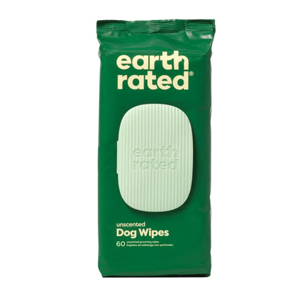 Earth Rated Dog Grooming Wipes Unscented 60 Count