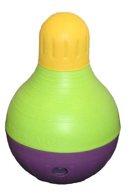 Starmark Bob-A-Lot Treat Dispensing Dog Toy Purple/Green/Yellow 1ea/LG