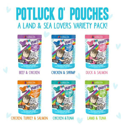 BFF Cat Omg Potluck O Pouches Variety Pack. 2.8oz.(Case of 12)