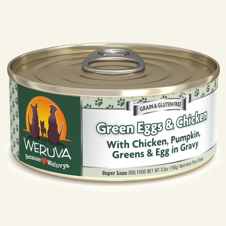 Weruva Dog Green Eggs and Chicken with Chicken; Pumpkin; Greens and Egg in Gravy 5.5oz. (Case of 24)