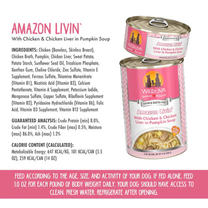 Weruva Dog Amazon Liver With Chicken And Chicken Liver In Pumpkin Soup 14oz. (Case of 12)