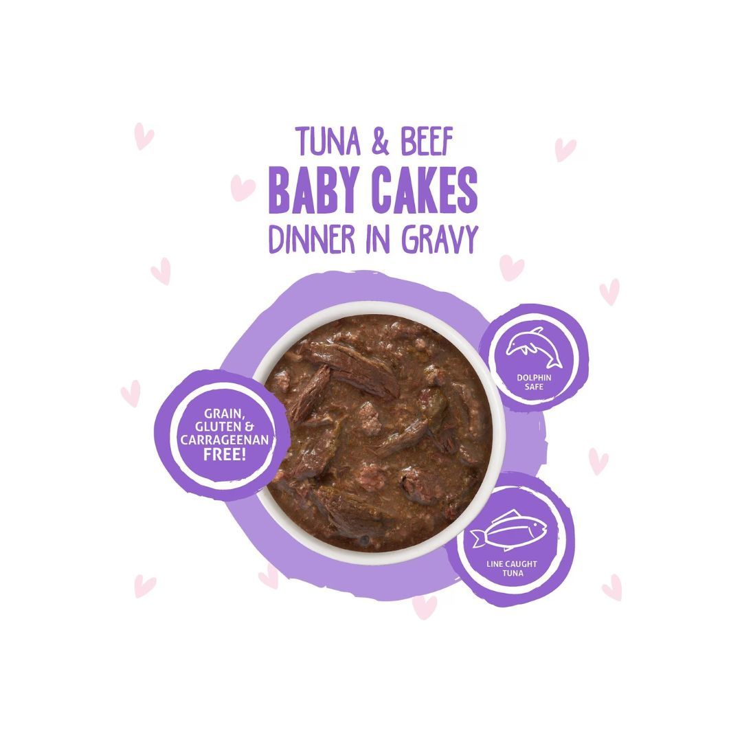 BFF Cat Omg Baby Cakes Tuna and Beef Dinner in Gravy 3oz. Pouch (Case of 12)