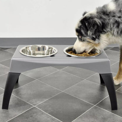 Bergan Stormcloud Elevated Feeder 2 Dog Bowl Black/Grey 1ea/XL