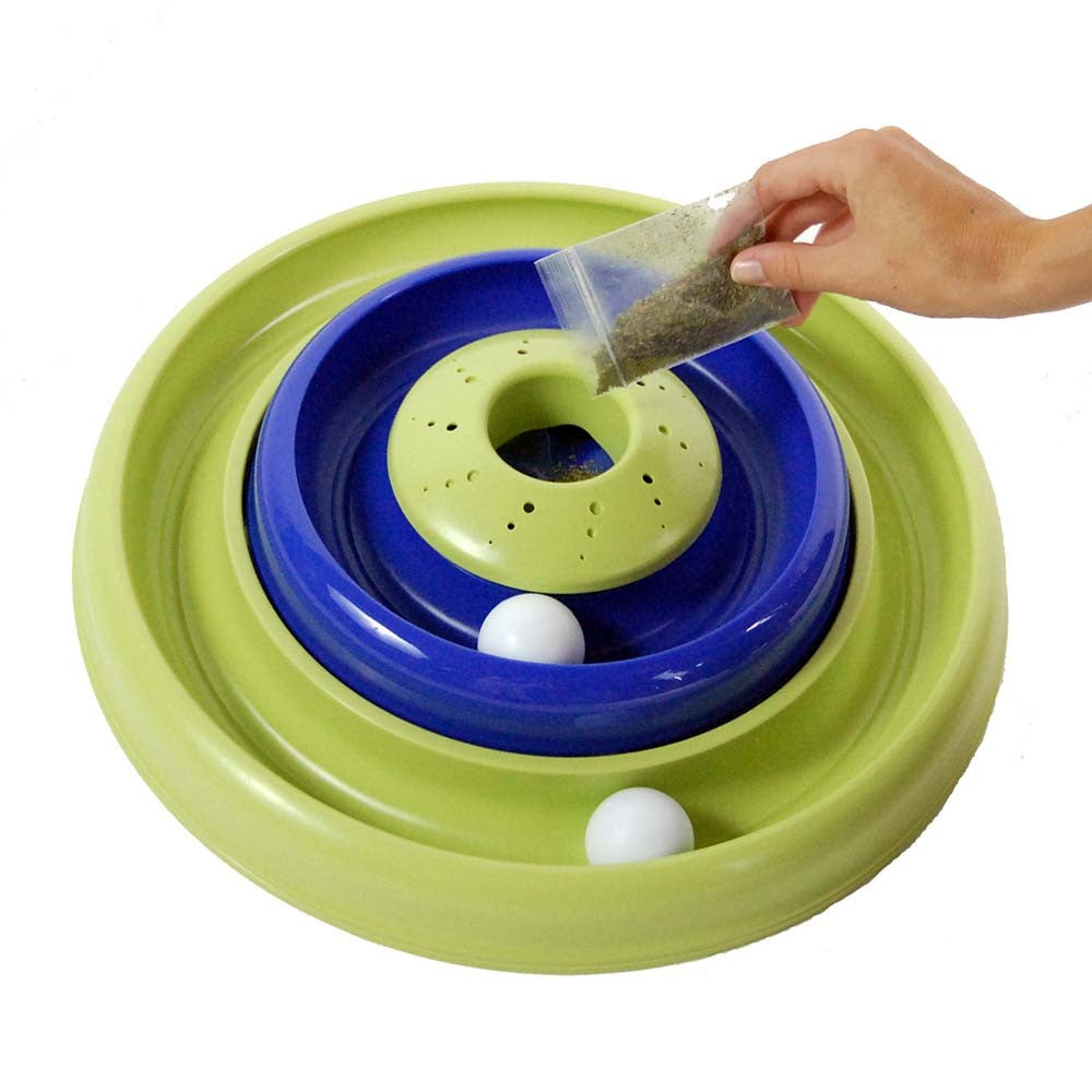 Bergan Catnip Hurricane Cat Toy Green; Blue