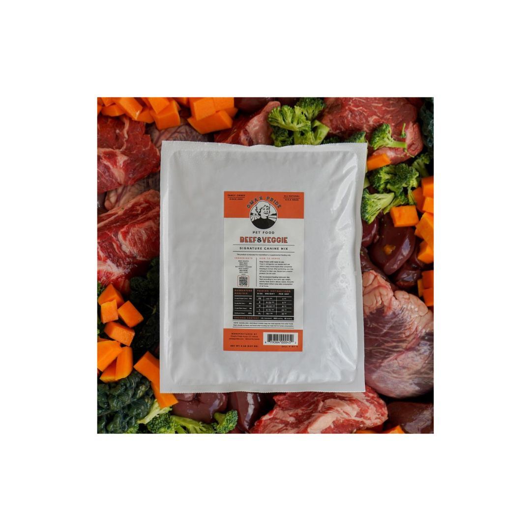 Oma'S Pride Dog Frozen Signature Beef And Veggie 5Lb