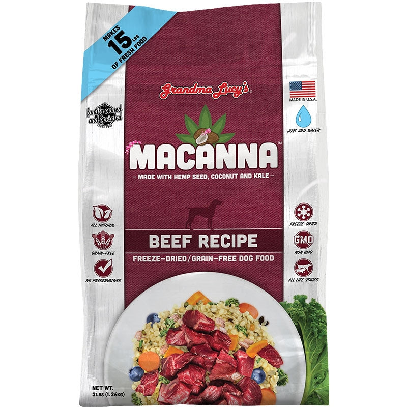 Grandma Lucys Dog Macanna Ana Grain Free Free Beef Trial Size (Case Of 6)