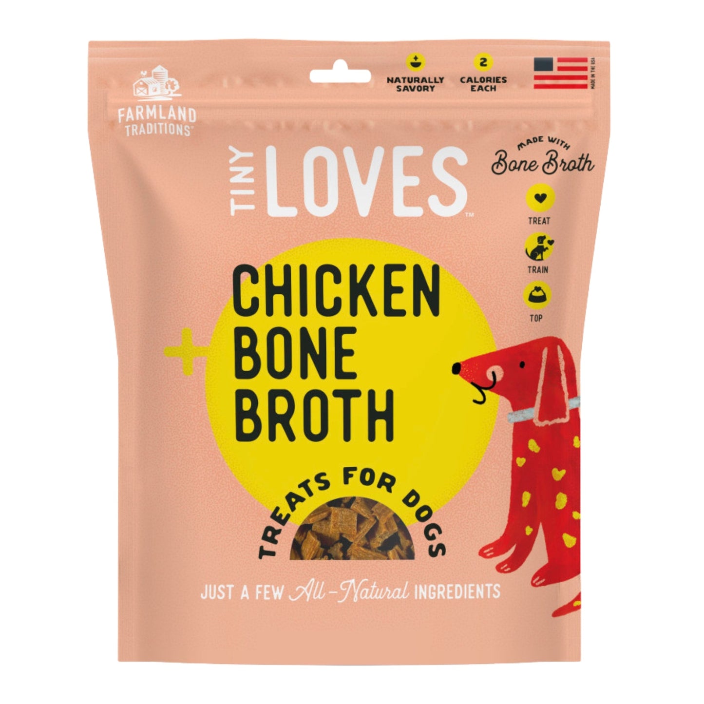 Farmland Traditions Tiny Loves Chicken w/Bone Broth Dog Treats 1ea/6oz.