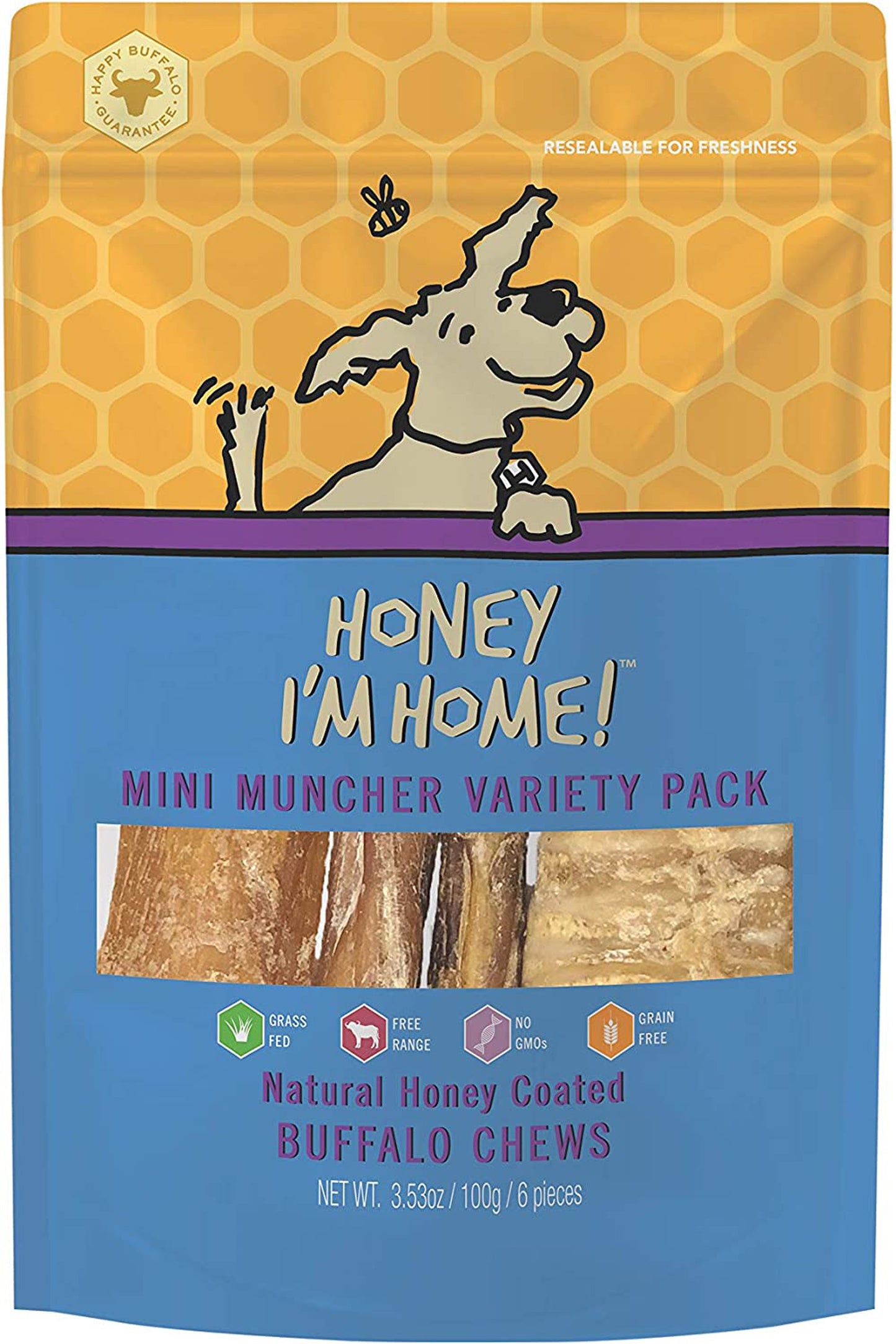 Honey Im Home Dog Buffalo Mini Muncher Variety Pack