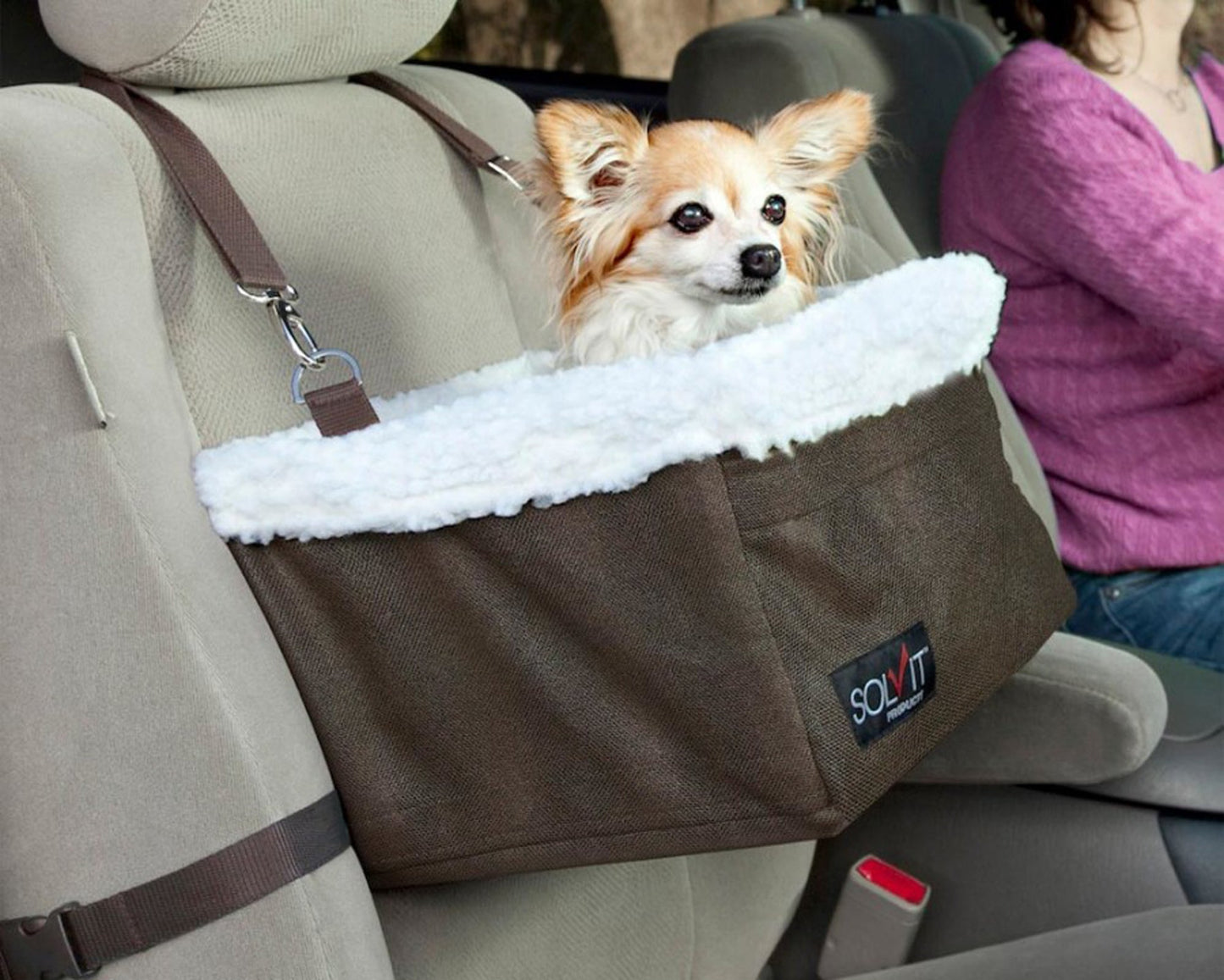 Solvit Products Standard Dog Booster Seat Brown 1ea/MD