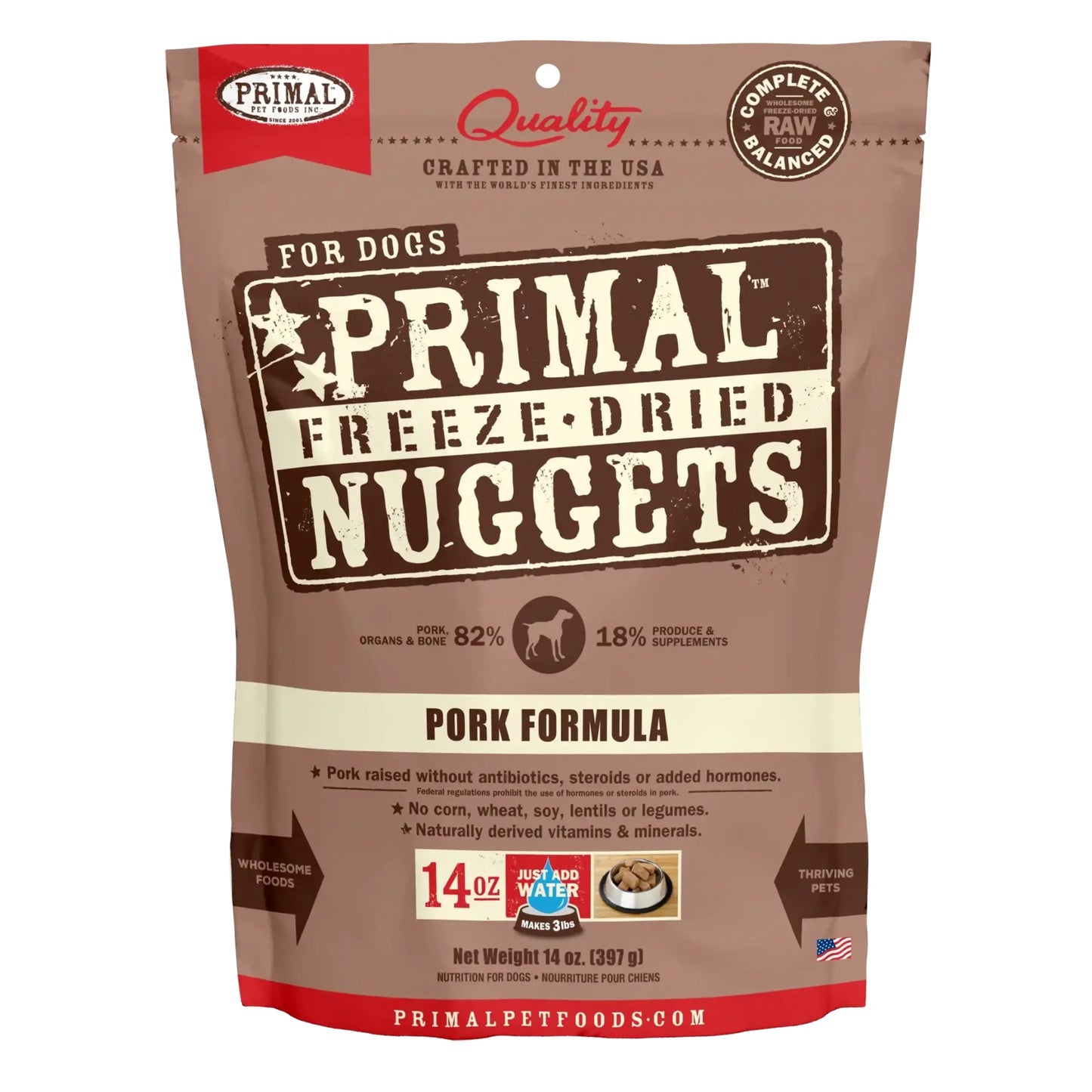 Primal Pet Foods Freeze Dried Dog Food 14oz. Pork