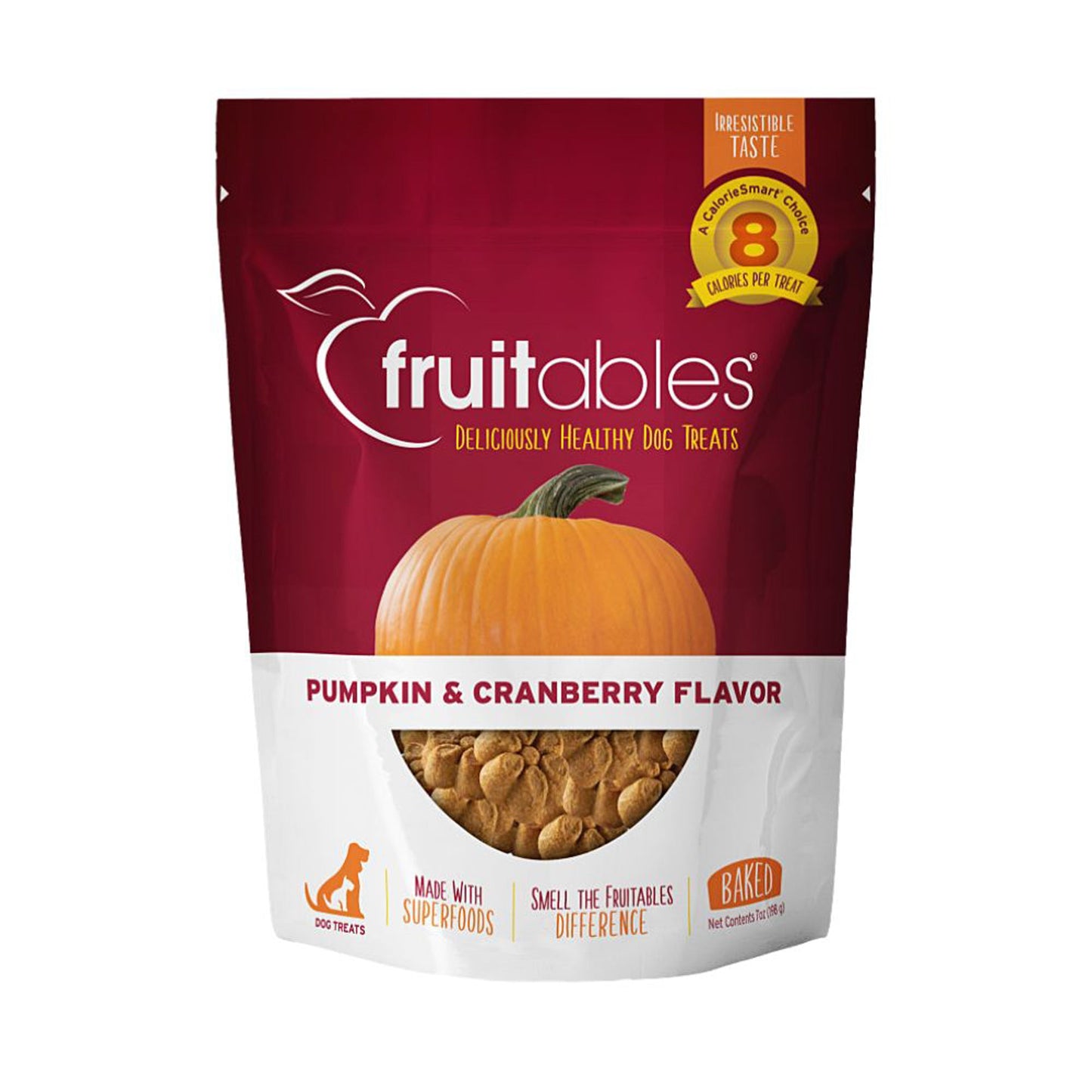 Fruitables Crunchy Baked Dog Treats Pumpkin Cranberry 1ea/7 oz