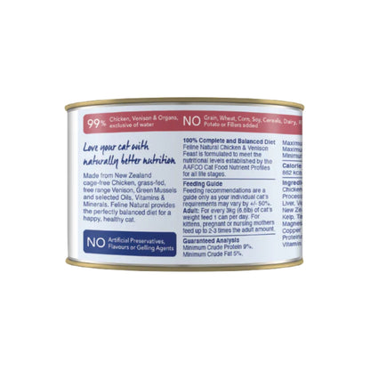 Feline Natural Canned Chicken Venison 6oz. (Case of 12)