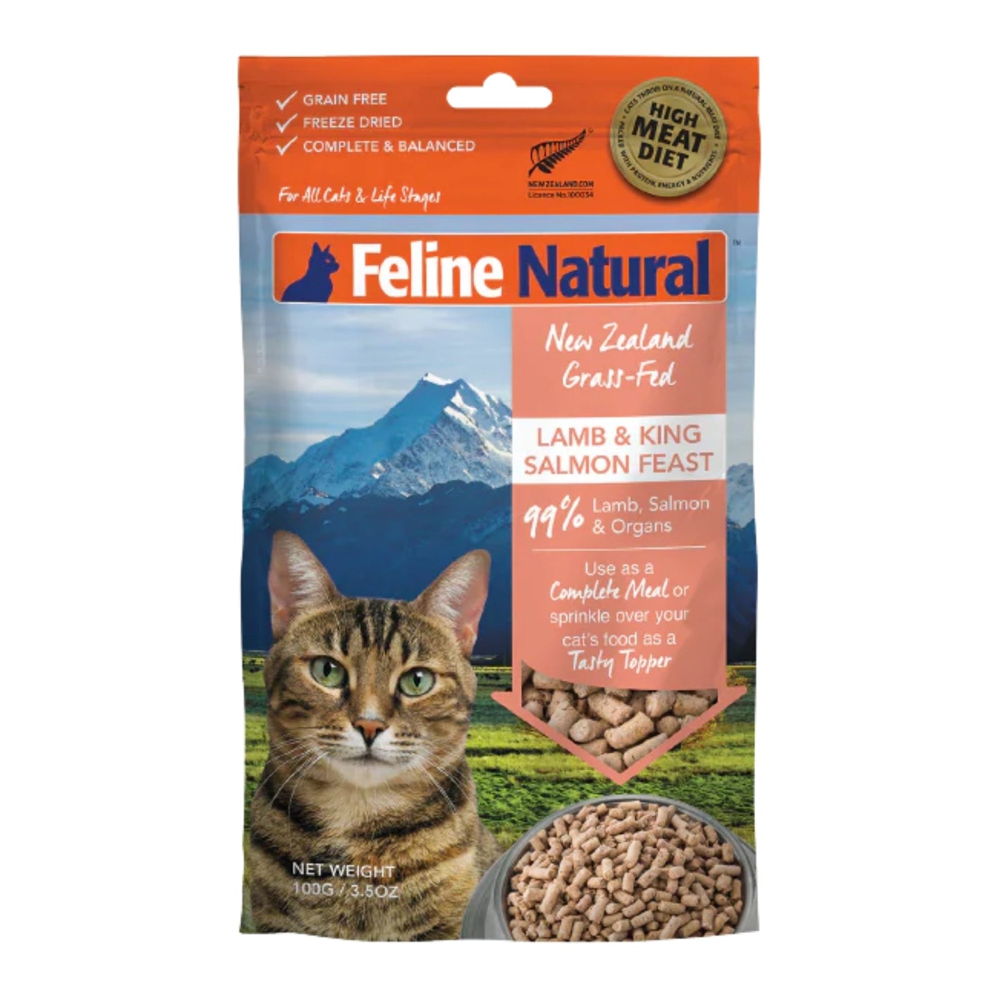 Feline Natural Cat Freeze-Dried Lamb & Salmon Topper 3.5oz.