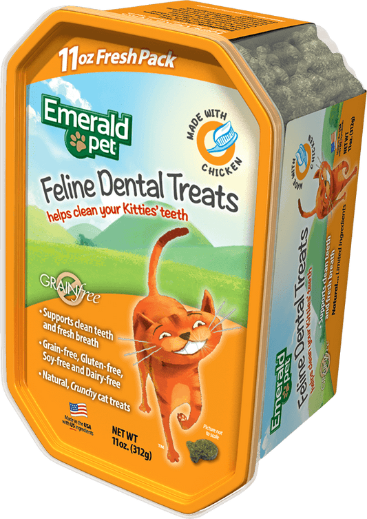 Emerald Pet Feline Dental Cat Treats Chicken 11oz