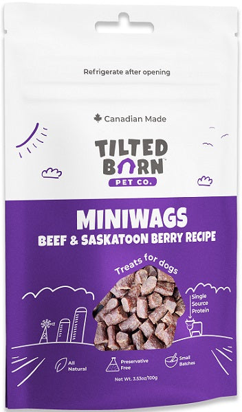 Tilted Barn Dog MiniWags 3.53oz. Beef & Saskatoon Berry