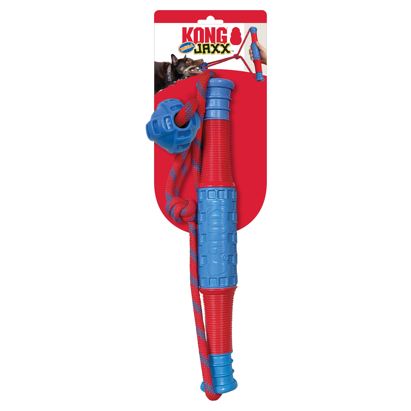 KONG Jaxx Mega Tug Dog Toy Blue & Red 1ea/One Size