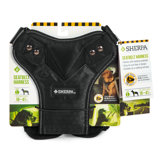 Sherpa's Pet Trading Company Crash Tested Seatbelt Safety Dog Harness Black 1ea/LG