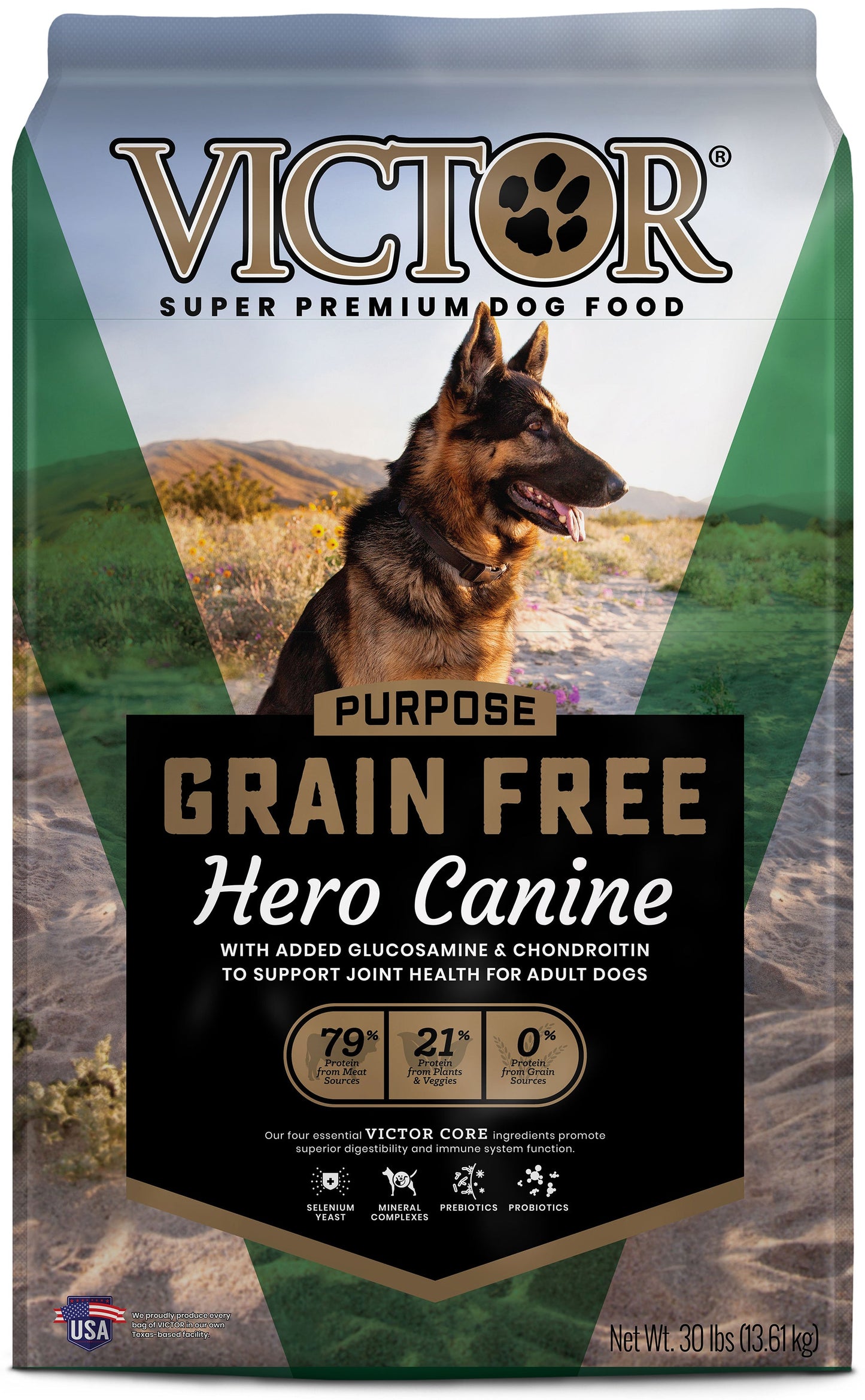 Victor Super Premium Dog Food Grain Free Hero Canine 30 lb